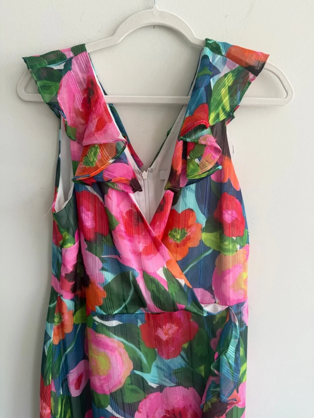 KENSIE Womens Sleeveless Ruffle Floral Maxi Faux Wrap Dress size 14 NWT - Picture 7 of 12